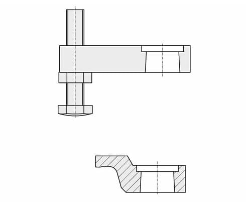 Braccio di serraggio con vite di pressione | Braccio di serraggio corto a gomito
